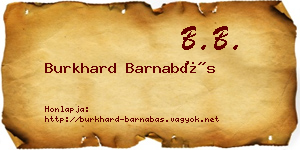 Burkhard Barnabás névjegykártya